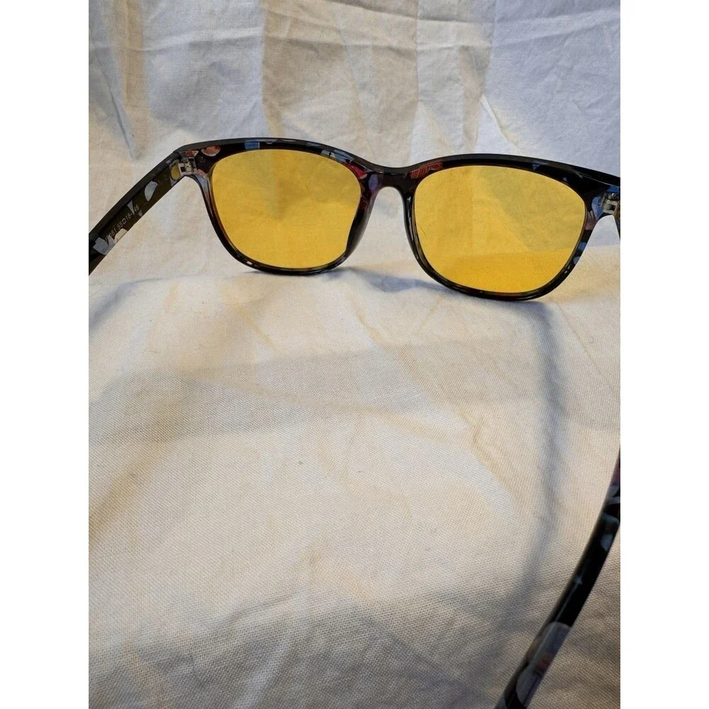 Night Vision Glasses Anti-Glare, Polarized, Unisex, Yellow Tinted Black/Flower